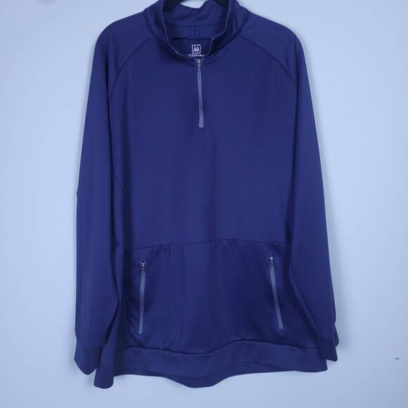 Mizzen+Main Other - Mizzen Main Mens Versa Performance 1/4 Zip Pullover Shirt Large Trim Blue Golf